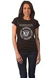 Ramones Camiseta Presidential Seal Diamante Logo Oficial para Mujer Skinny Fit, Negro ,...