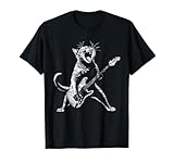 Retro divertido guitarra gato rock gato tocando guitarra Camiseta