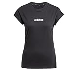 adidas Mujer Essentials Linear Cotton T-Shirt, Black/White, XL