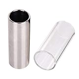 LIUJZZJ 2 Piezas Slide de Cristal y Slide de Acero Inoxidable en Caja para Guitarra, Bajo,...