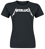 Metallica Textured Logo Mujer Camiseta Negro S 100% algodón Vorne Bedruckt Regular