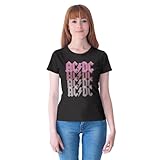 AC/DC WOACDCRTS032 Camisetas, Negro, S para Mujer