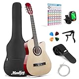 Guitarra acústica Moukey de 96 cm para principiantes, niños, jóvenes y adultos, con...