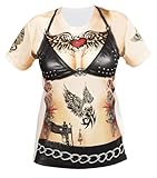 W WIDMANN MILANO Party Fashion - Camiseta rockera/motera para mujer, fiesta temática,...