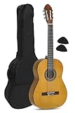 Navarrez NV11 guitarra clásica marrón 4/4, bolsa/Gig Bag, 2 púas