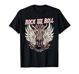 Rock and Roll Guitarra Vintage Rock Mujer Música Camiseta