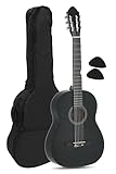 Navarrez NV12 guitarra clásica negro 4/4, bolsa/Gig Bag, 2 púas