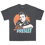 Elvis Presley Camiseta Oficial Unisex con Foto Gris, Gris Oscuro, XL