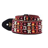 JIM DUNLOP Correa Guitarra Hendrix Woodstock, Nylon, Negro y Rojo